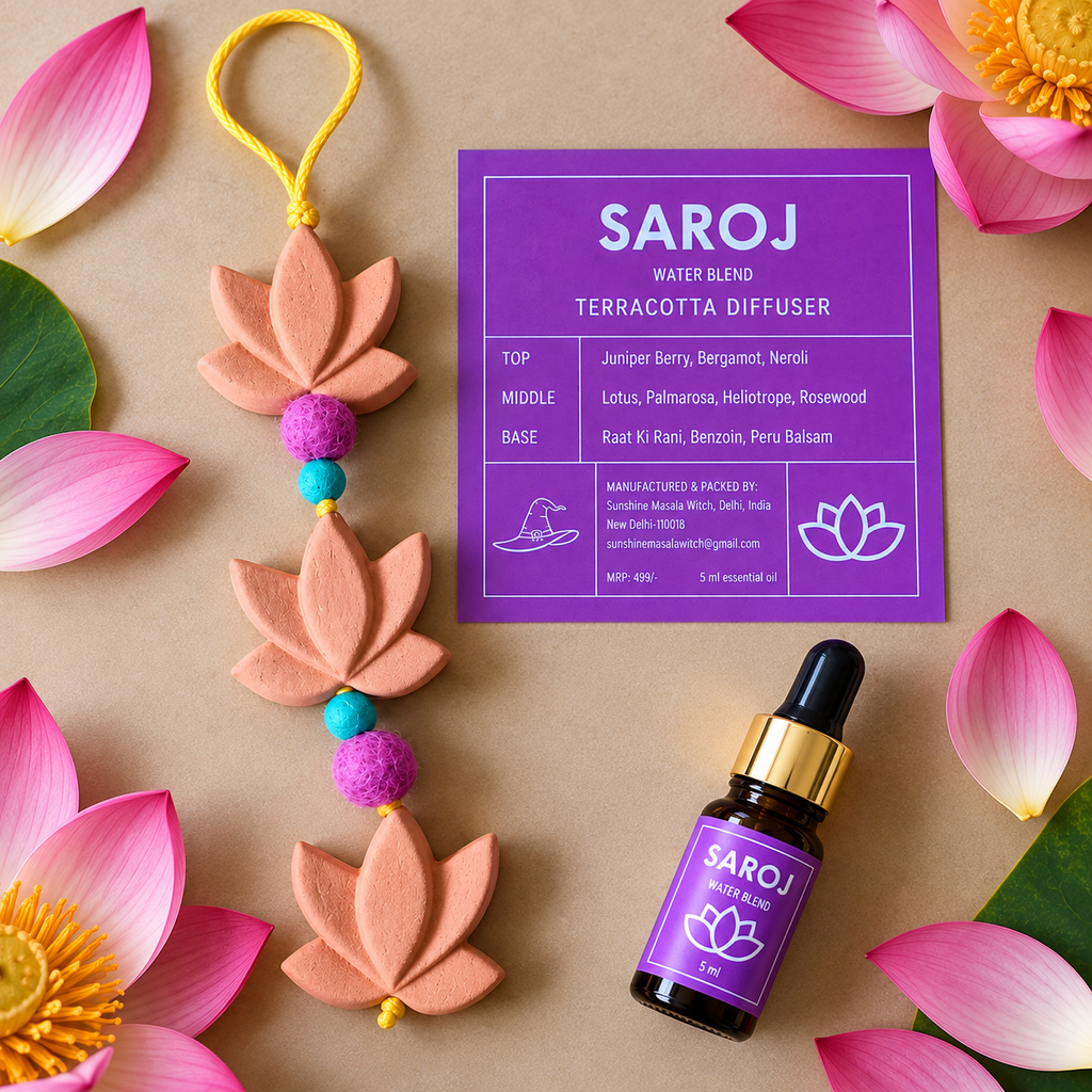 Saroj (Water Blend) – Terracotta Diffuser Wall Hanging